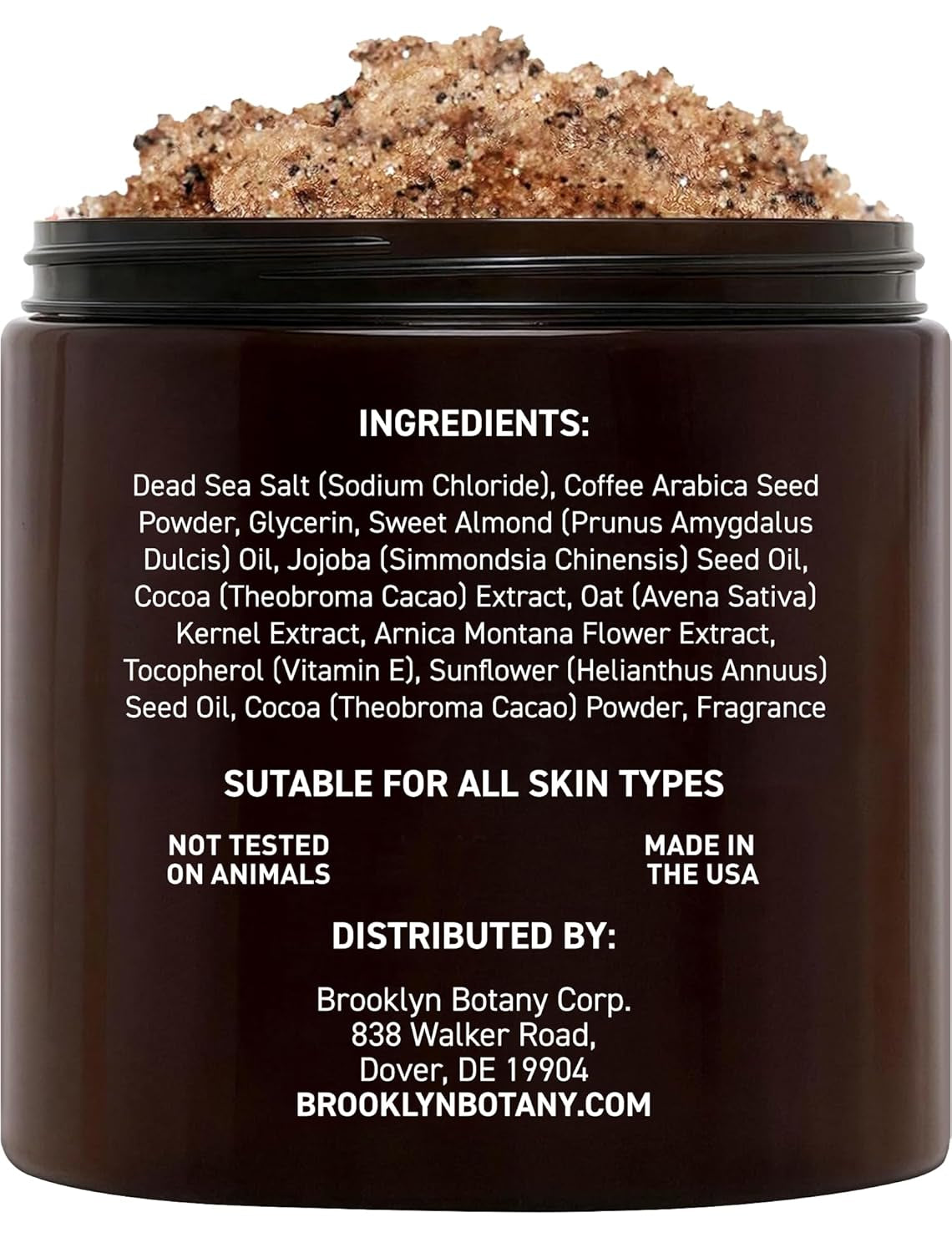 Dead Sea Salt and Arabica Coffee Body Scrub 10 Oz - Moisturizing and Exfoliating Body, Face, Hand, Foot Scrub - Fights Stretch Marks, Fine Lines, Wrinkles - Great Gifts for Women & Men