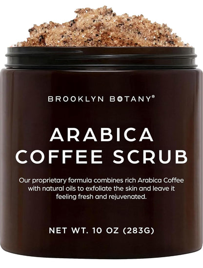 Dead Sea Salt and Arabica Coffee Body Scrub 10 Oz - Moisturizing and Exfoliating Body, Face, Hand, Foot Scrub - Fights Stretch Marks, Fine Lines, Wrinkles - Great Gifts for Women & Men